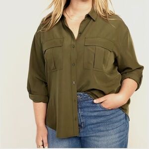 Women's Old Navy Button Down Utility Shirt - NEW WITH TAG!